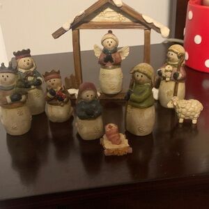 Home Holiday Beige Nativity Figurine Set - Rustic Christmas Decor